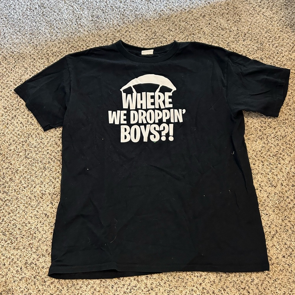 Gildan Black T-Shirt with White Graphic